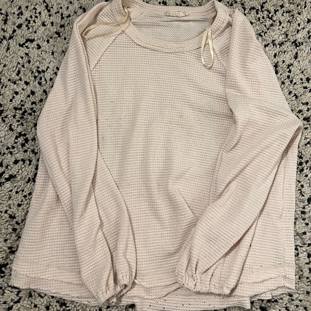 Waffle Print Long Sleeve